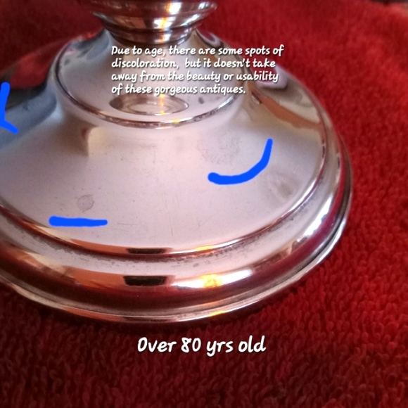 Antique Sterling Silver Candlestick Holders 925 Weighted - Picture 8 of 15